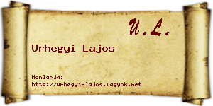 Urhegyi Lajos névjegykártya