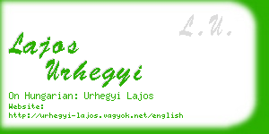 lajos urhegyi business card